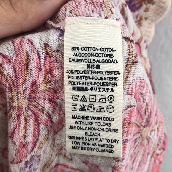 Free People Leilani Print Top Floral Sz Medium - Picture 6 of 6